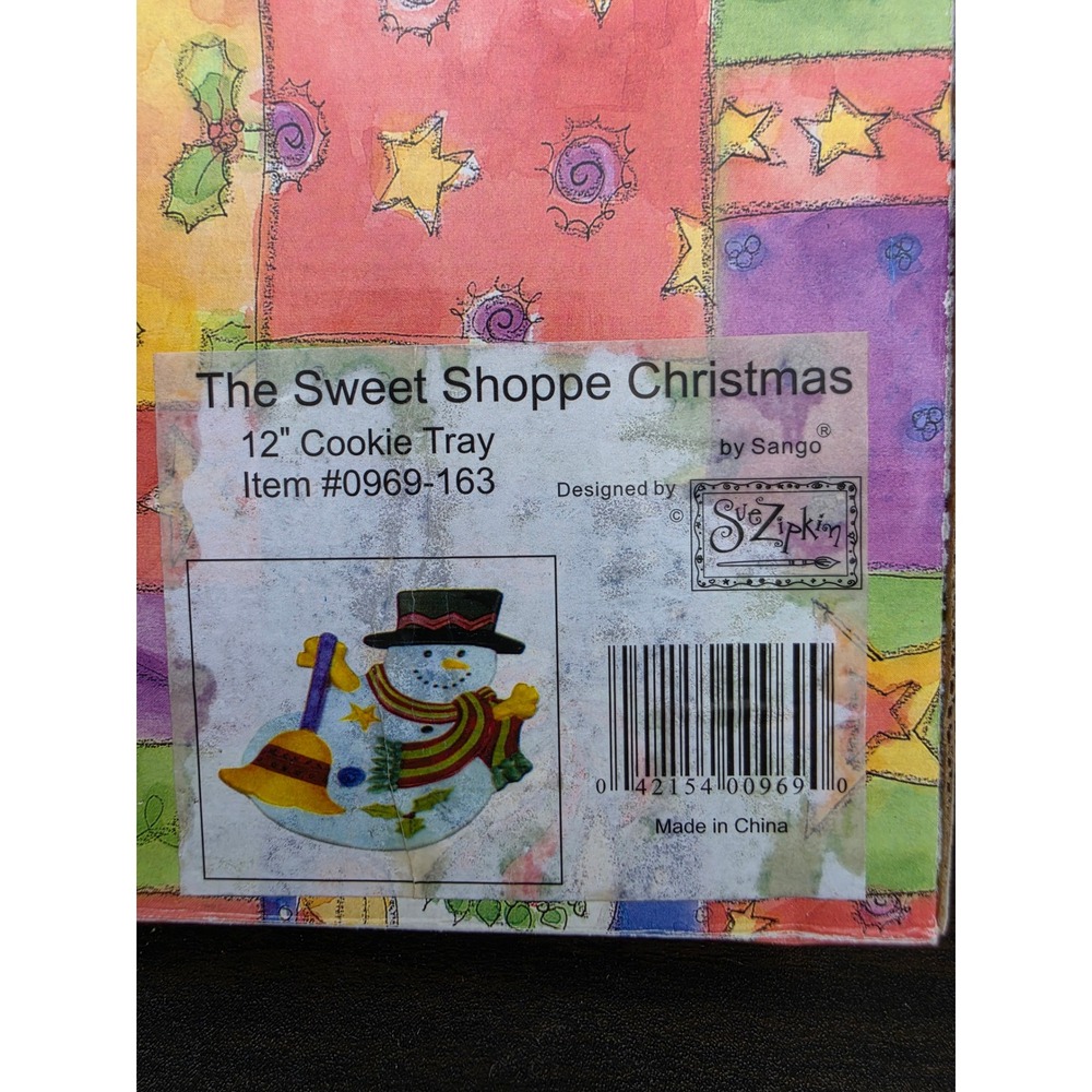 Sango The Sweet Shoppe Christmas Snowman Cookie Tray Sue Zipkin 12.5in Platter - Picture 8 of 8